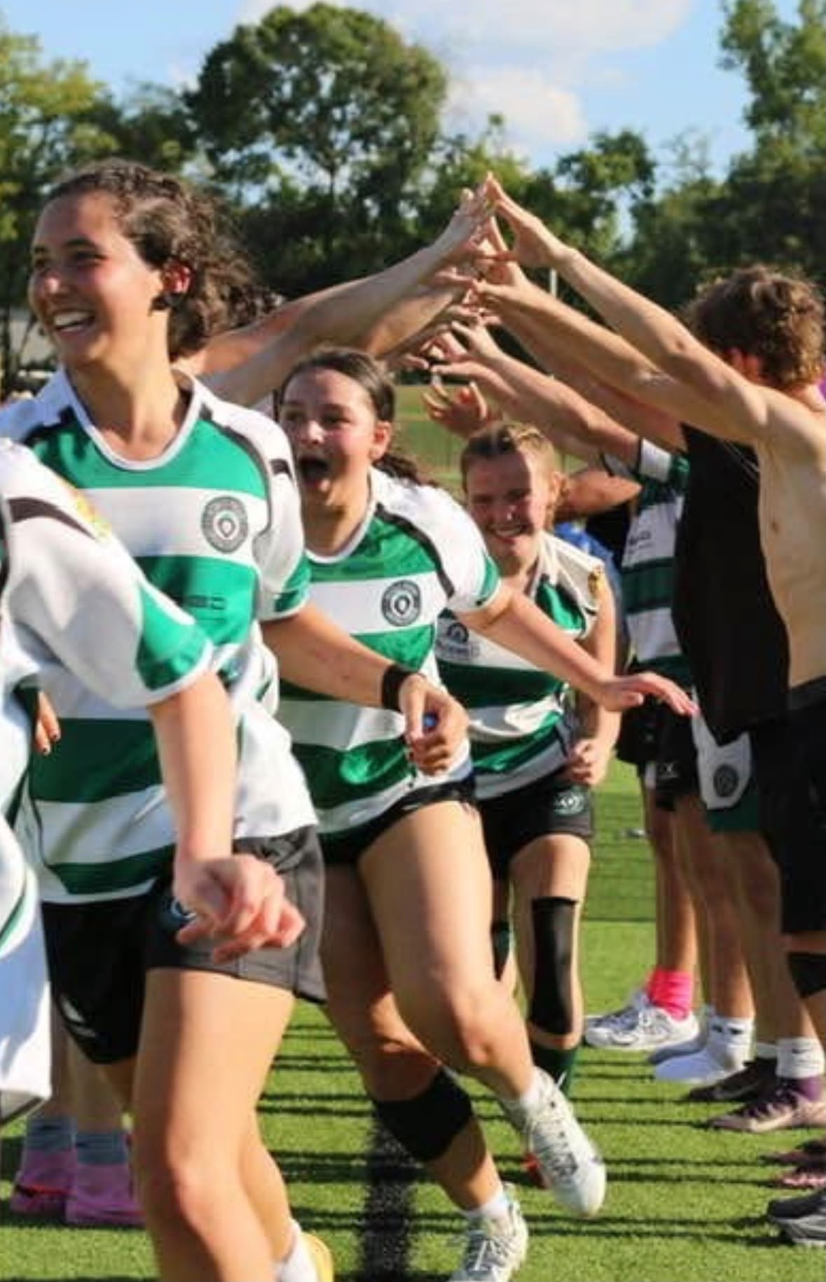 Rebels Rugby GA's girls run the tunnel after a 3-0 day at the Irish Ruggerfest in Nashville, Saturday, September 12. Photo: Rebels Rugby GA